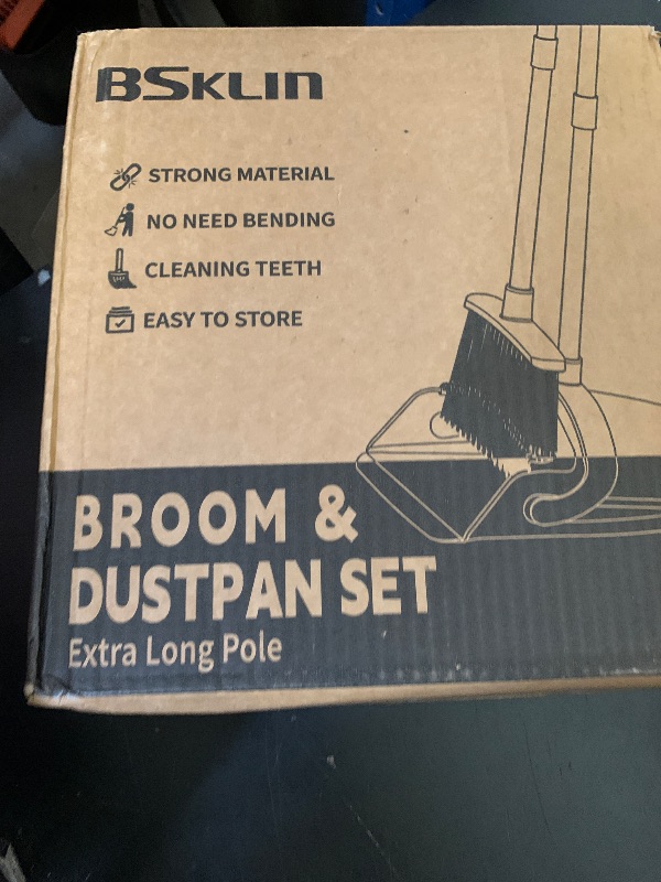 Photo 1 of BSKLIN Pink Broom and Dustpan Set, 52-in Handle Broom Dustpan Combo Set Household Hand Broom with Dustpan Teeth to Clean Hair for Home Kitchen Office Lobby Sweeping Indoor?Pink?