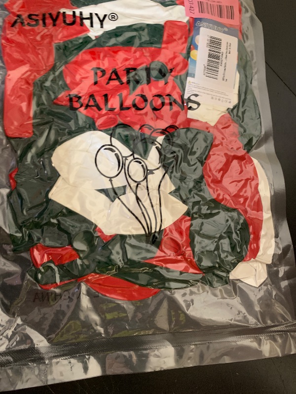 Photo 1 of 100 Pcs Christmas Red Green Balloons 12 Inch Red Green and White Latex Balloons with 65ft Ribbon for Christmas Birthday Baby Shower Party Decorations