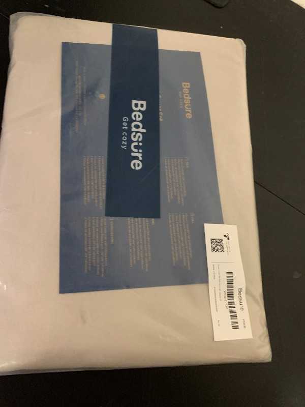 View 2 of Bedsure 100% Stone Washed Cotton Duvet Cover King - Light Greige Minimalist Cotton Duvet Cover Linen Like for All Seasons - GentleSoft™ Plain Simple Bedding (Light Greige, King, 104"x90")