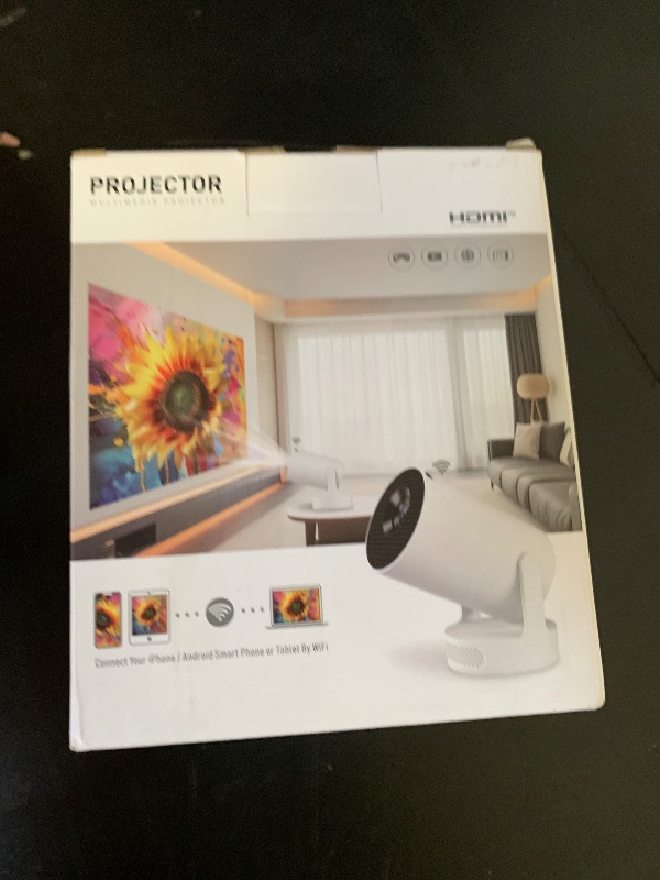 Photo 1 of Mini Portable Projector with 4K Support, Bluetooth 5.4 WIFI6, 5watt Sound Base Speaker, 160 ANSI, Android 11, 210° Rotation , Auto Keystone Correction Video Projector HY300 ULTRA