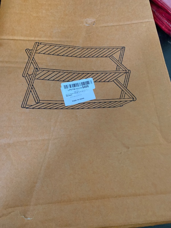 Photo 1 of Foldable Bamboo Shelf, Folding Shoe Rack, Flower Rack, Camping Rack, No Installation Required, Portable, Space Saving, Multi-Purpose Storage Rack (Walnut,3 Tiers)
