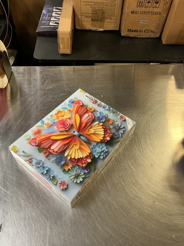 Photo 1 of 1000 Piece Puzzle for Adults Butterfly Noctilucous Jigsaw Puzzles - Challenging 3D Puzzles Stunning Flower Art Wall Decor, Gift for Adult Puzzle Lovers (27.5x19.6 Inch)