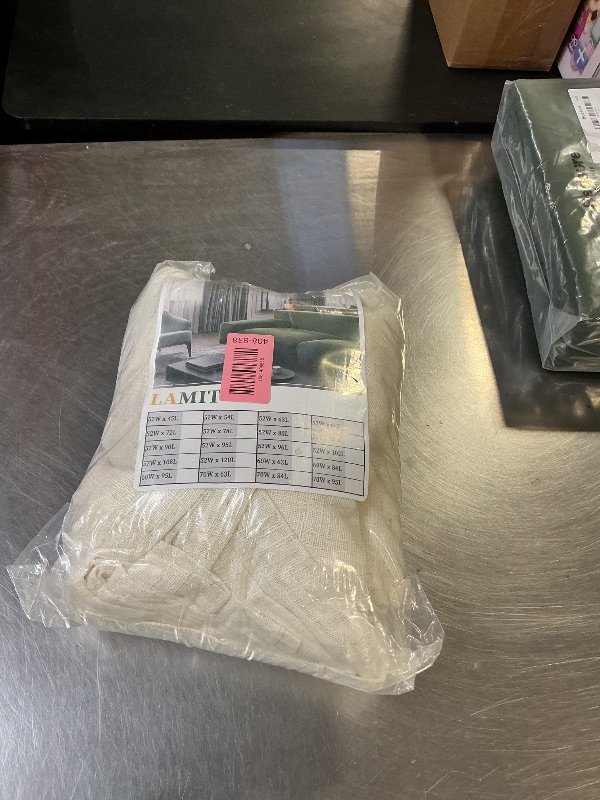 Photo 1 of LAMIT Linen Semi Sheer Curtains 96 inch Length 2 Panels Set, Cream Ivory Light Filtering Panels Back Tab and Rod Pocket Floor to Ceiling Curtains for Bedroom/Living Room, Natural, 52 x 96 Inch