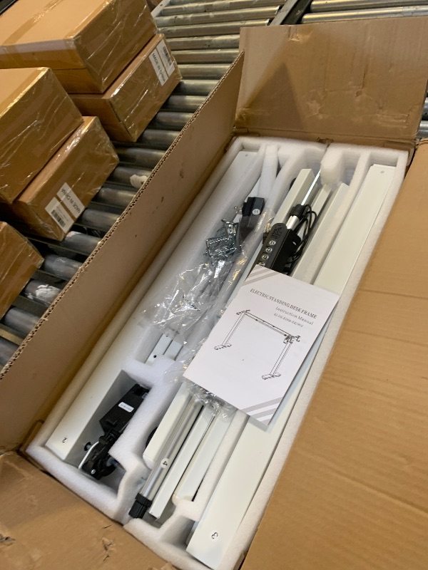 Photo 1 of Standing Desk Frame, Stand up Desk Frame Workstation, Electric Adjustable Legs, 3 Memory Height Settings, with Cable Management Tray, 4pcs Headphone Hook