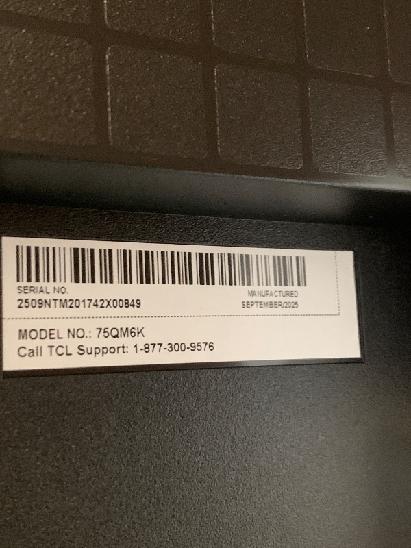 Photo 1 of **DAMAGED** TCL 75 Inch Class QM6K Series | Mini LED QLED 4K HDR | 75QM6K, 2025 Model | 120HZ-144HZ High Brightness Smart Google TV Dolby Atmos Onkyo Audio | Voice Remote Alexa Gaming Streaming Television