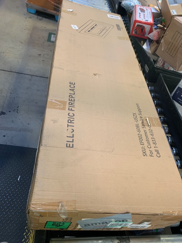 Photo 1 of EUHOMY 60 Inch Electric Fireplace Wall Recessed and Wall Mounted with Adjustable Flame Color, Fireplace Heater with Remote Control, Linear Fireplace with Timer, Touch Screen, Log & Crystal, 750/1500W