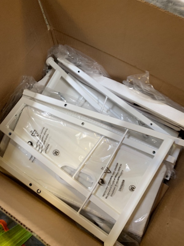 Photo 1 of *SELLING FOR PARTS ONLY* Homeiju Kids Bookshelf and Toy Storage Organizer, 3 Tier Kids Bookcase, Sling Bookshelf and 2 Toy Bins with Toy Storage Organizer for Children Room, Playroom, Nursery, White