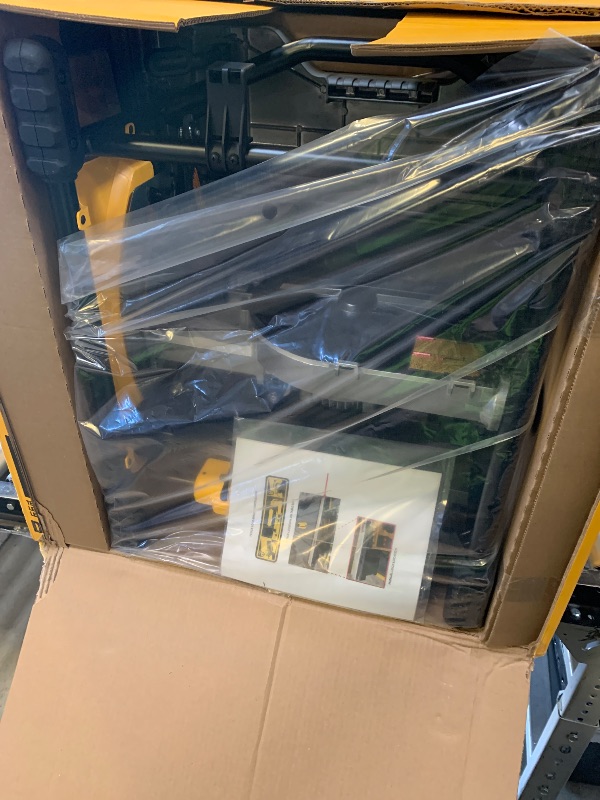 Photo 1 of DEWALT Table Saw 10 Inch with Foldable Rolling Table Saw Stand, 15 Amp, 4800 RPM, 32-1/2-Inch Rip Capacity (DWE7491RS)