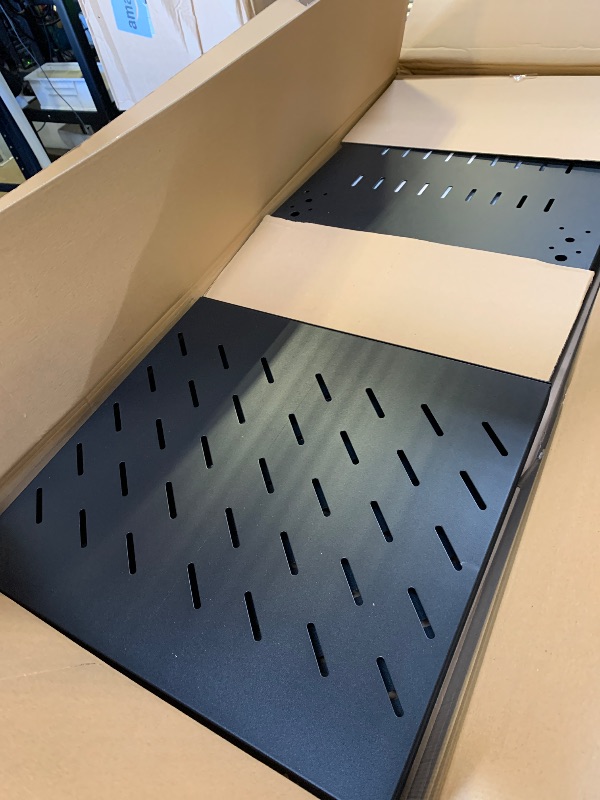 Photo 1 of RIVECO 25U Network Rack with Reinforced Top Cover - 4 Post Floor Rack on Wheels for 19" Equipment & Stereo Gear- Including Mount Power Strip & 2PCS 1U Shelves