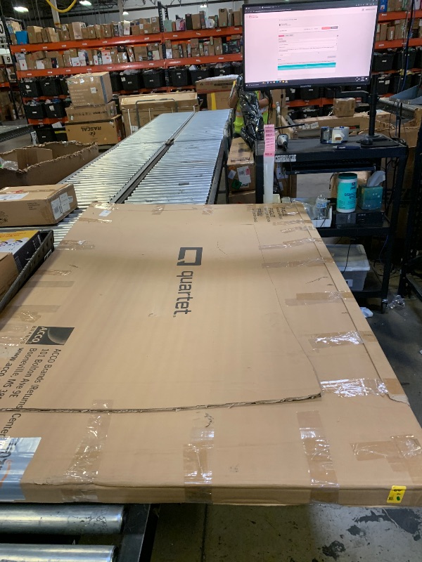 Photo 1 of Quartet Workstation Privacy Screen, 36" x 48", For Cubicle or Office, Adjustable Height, Sliding, Sturdy Aluminum Frame, Includes Attachable Whiteboard (WPS1000)