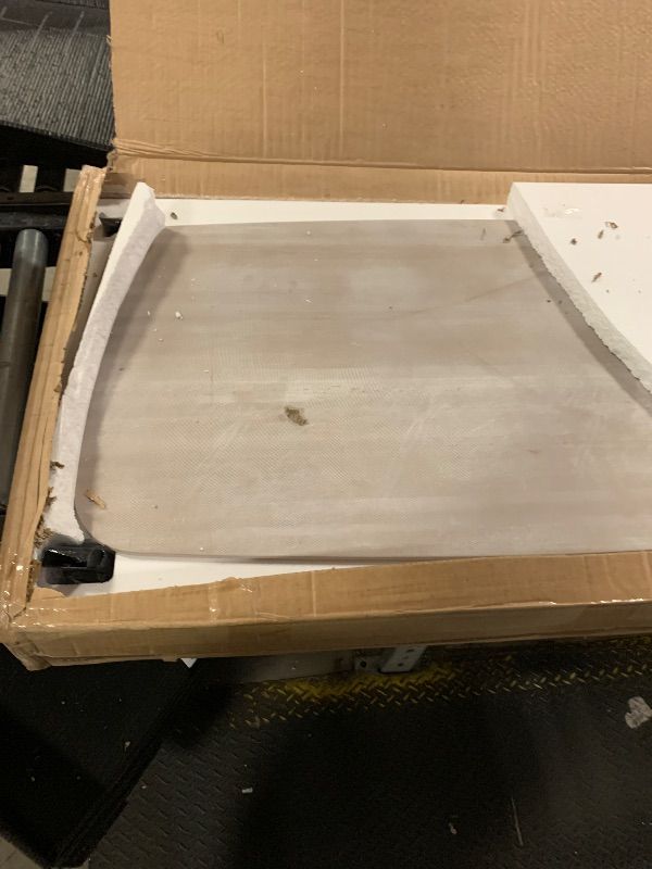 Photo 1 of 46" Sintered Stone Dining Table, Modern Horse Belly Type White Kitchen Table with Sturdy Metal Legs, Durable & Scratch-Resistant Surface for Dining Room/Kitchen/Office?Chairs not Included? (46 inch)