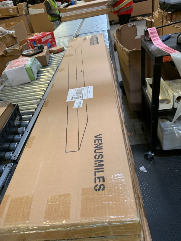 Photo 1 of Reclaimed Elm Wood Floating Shelf for Wall, Live Edge 55"W x 9.2"D x 1.4"H, 1 Pack with Invisible Bracket, Large Wall Mounted Shelf for Living Room Bedroom Kitchen Bathroom Decor, Walnut Finish