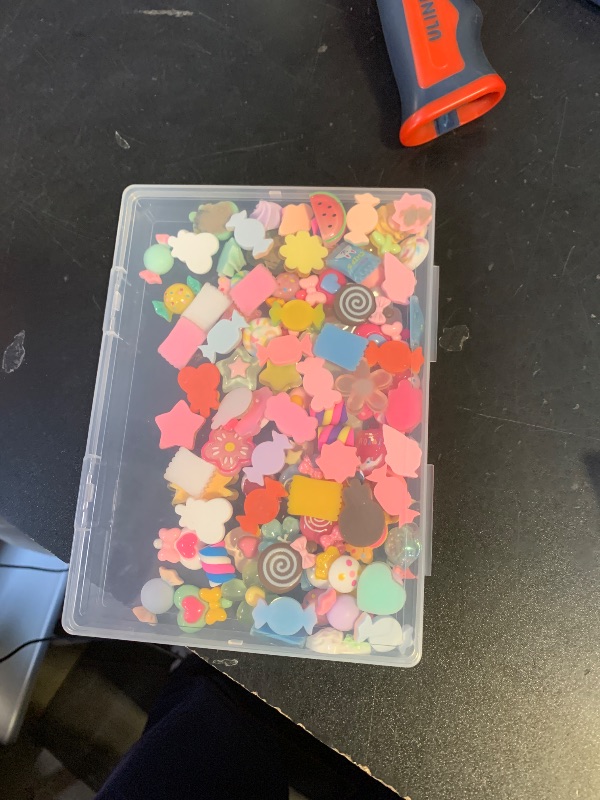 Photo 1 of 100PCS TINKRSTUFF Fake Candy Charms Cute Flatback Resin Charms for Slime, Random Kawaii Decoden Charm for Embellishments Phone Junk Case Charms Bulk Rainbow Bow Heart Lollipop, Scrapbooking DIY Decor