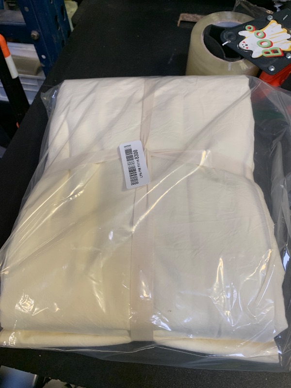 Photo 1 of FOSSA Duvet Cover Set 100% Washed Cotton Linen Feel Super Soft Breathable Cozy 3 Pieces Bedding Sets Solid Cream White Queen