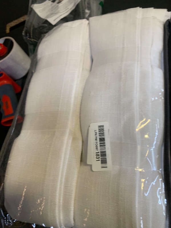 Photo 1 of Thick Linen Semi Sheer Curtains 90 Inches Long for Living Room Bedroom Light Filtering Beige Off White Textured Burlap Pinch Pleated Curtains 90 Length Hooks Rings Back Tab for Sliding Door 2 Panels