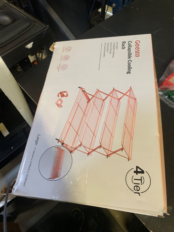 Photo 1 of Geesta 2/3/4-Tier Collapsible Cooling Rack with Adjustable 3 Setting Design Stackable Cooling Roasting Cooking for Cookies Baking - Copper Cooking Utensils