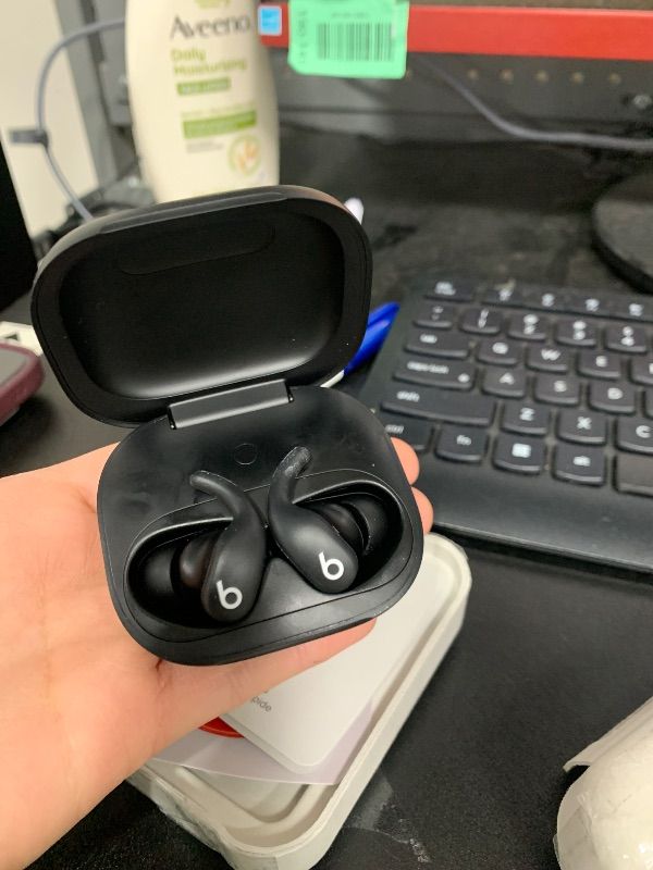 Photo 7 of Beats Powerbeats Fit - Wireless Noise Cancelling Workout Earbuds with Secure-Fit Wingtips, Up to 30-Hour Battery Life, Sweat & Water Resistant, Apple & Android Compatible - Jet Black