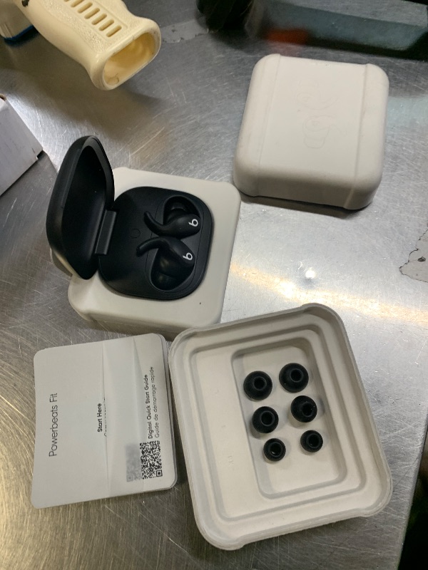 Photo 1 of Beats Powerbeats Fit - Wireless Noise Cancelling Workout Earbuds with Secure-Fit Wingtips, Up to 30-Hour Battery Life, Sweat & Water Resistant, Apple & Android Compatible - Jet Black