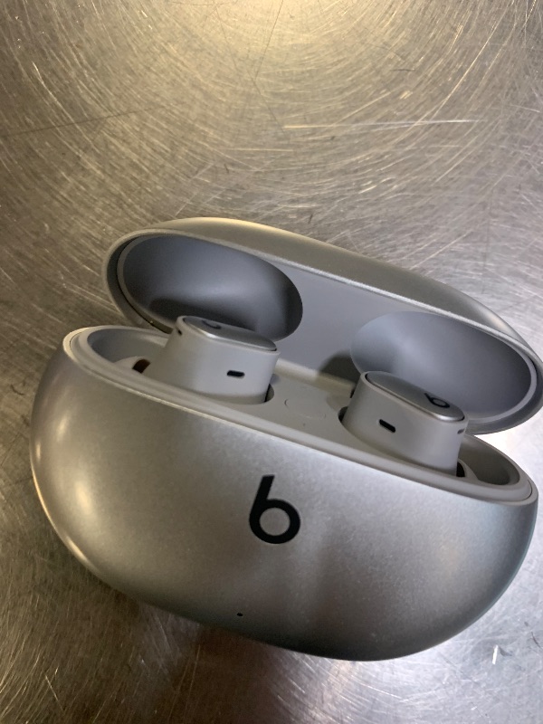 Photo 1 of Beats Studio Buds + | True Wireless Noise Cancelling Earbuds, Enhanced Apple & Android Compatibility, Built-in Microphone, Sweat Resistant Bluetooth Headphones, Spatial Audio - Cosmic Silver