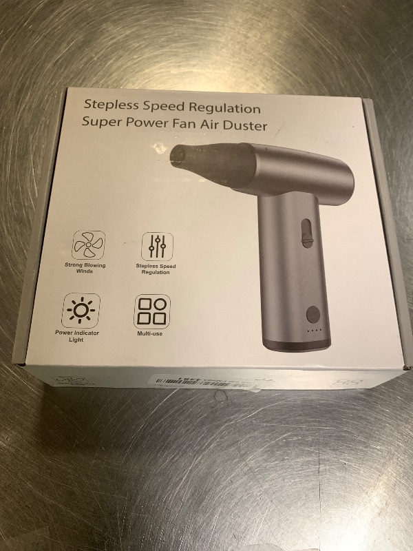 Photo 1 of Metal Electric Compressed Air Duster, 300000RPM Brushless Motor with Stepless Speed, Rechargeable Cordless Mini Blower for Computer Keyboard Cleaning, Car Detailing, House and Outdoor Use(Black)