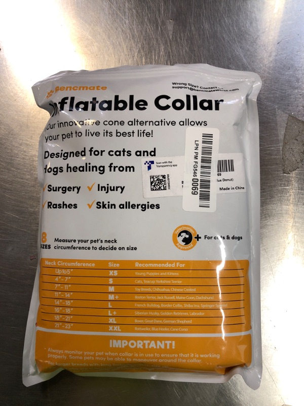 Photo 1 of BENCMATE Inflatable Dog Cone Collar Alternative, Soft Dog Cone for Small Medium Large Dogs and Cats, Neck Recovery ECollar Donut Collar After Surgery (XLarge, Blue Donut)