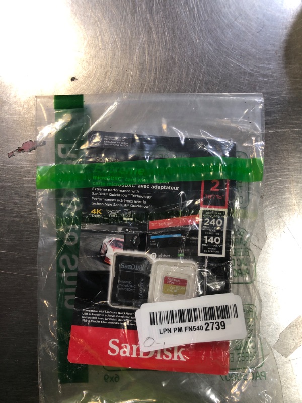 Photo 1 of SanDisk 2TB Extreme microSDXC UHS-I Memory Card with Adapter - Up to 240MB/s, C10, U3, V30, 4K, 5K, A2, Micro SD Card- SDSQXAV-2T00-GN6MA