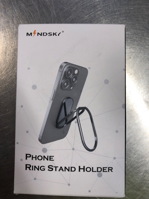 Photo 1 of [2025 New] Mindsky Phone Grip for Kickstand Compatible with Finger Loop, 3-in-1 Phone Ring Holder Strap for All Mobile Phones-Black (Ligament Type) (3 in 1 Phone Ring Holder) (3M Adhesive Phone Ring)