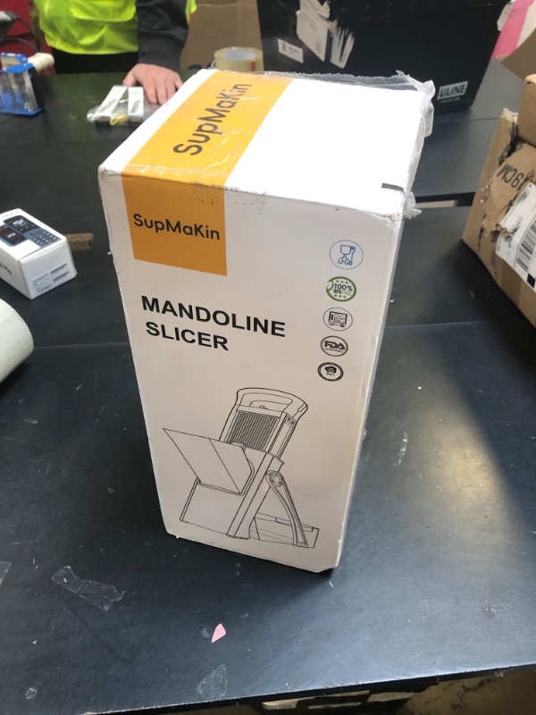 Photo 1 of SupMaKin Upgrade Safe Mandoline Slicer, Multi Vegetable Chopper, Potato Slicer, Vegetables Slicer Onion Chopper Fry Cutter, Kitchen Chopping Artifact (GrayWhite)