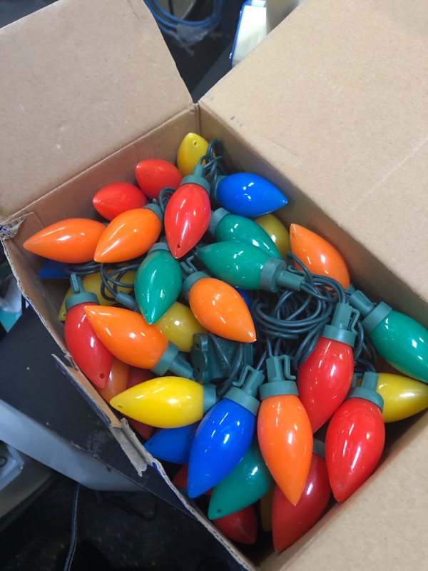 Photo 1 of HAYATA C9 Big Bulbs Classic Christmas Lights 100 LED 64ft Strawberry String Light - Fairy Lighting for Outdoor, Indoor (Multi Color - 100LED)