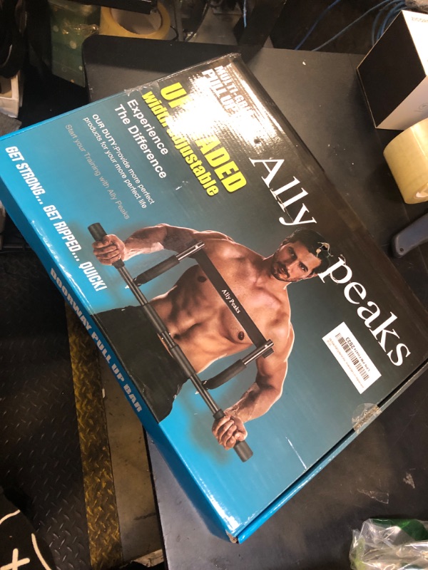 Photo 1 of Ally Peaks Pull Up Bar for Doorway,Multiple Levels Width Adjustable Pull Up Bar Accurately Match Wide and Narrow doorframe,Indoor Chin-Up Bar Workout Bar,USA Original Patent