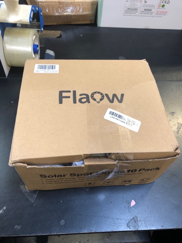 Photo 1 of Flaow Solar Spot Lights Outdoor Color Changing, [10 pack/28 LED] 7 Modes Auto On/Off Solar Landscape Spotlights, Ip67 Waterproof Solor Powered Pathway Lights for Outside Yard Garden Walkway Tree Patio