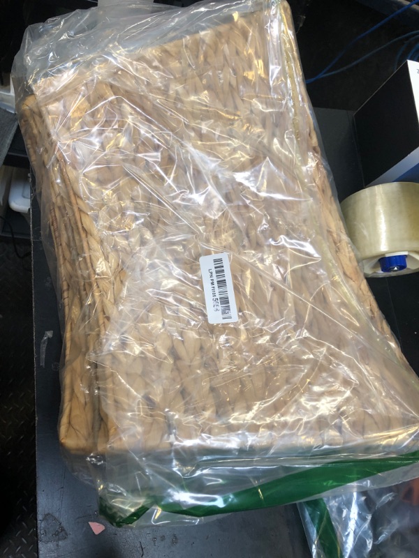 Photo 1 of KOLWOVEN 24in Christmas Tree Collar, Christmas Tree Ring Adjustable Water Hyacinth Skirt, Christmas Tree Skirt for Decoration, Base Protection from Pets (Water Hyacinth)