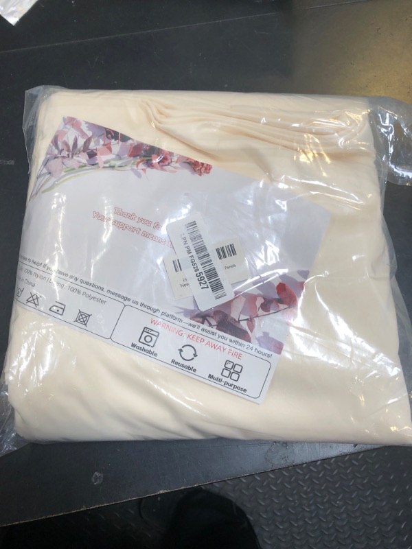 Photo 1 of 10x10ft Wrinkle Free Ivory Backdrop Curtain for Parties Soft Fabric Drapes Wedding Ivory Curtain Backdrop for Birthday Party Decorations Background for Photography 5x10ft,2 Panels