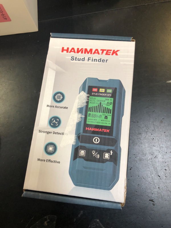 Photo 1 of HANMATEK Stud Finder Wall Scanner Detector with Pro Smart Sensor,Audio Alarm and HD LCD Display,6 in 1 Upgrade Wood Exact Mode Stud Finder Tool for The Center Edge of Metal,Studs,AC Wire,Pipe