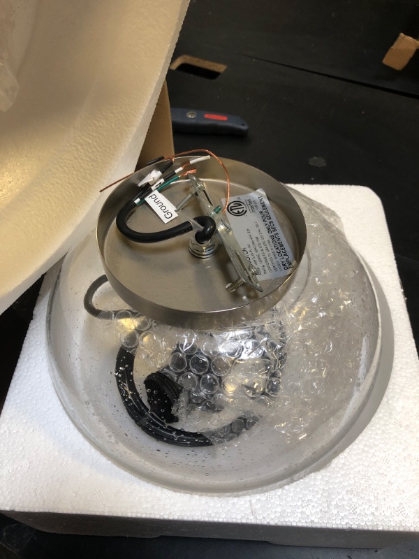 Photo 1 of ARIAMOTION Pendant Lights Kitchen Island Hand Blown Glass Hanging Light Fixtures Modern Rustic Clear Seeded Bubble Sink Coffee Table Bedroom Dining Room Oval Lamp 9.4 inch Diam