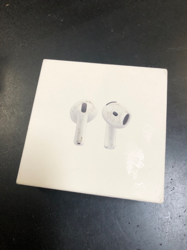 Photo 1 of Apple AirPods 4 Wireless Earbuds, Bluetooth Headphones, Personalized Spatial Audio, Sweat and Water Resistant, USB-C Charging Case, H2 Chip, Up to 30 Hours of Battery Life, Effortless Setup for iPhone