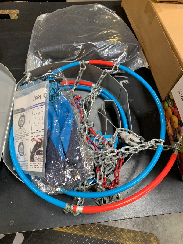 Photo 1 of Snow-Chains Auto Fixing 1 Min Quick Fit Easy Installation Tire-Chains, Christmas Gifts for Safety, Universal Emergency Tire Traction Chain for Passenger Car and SUV - Set of 2 (XM-90)