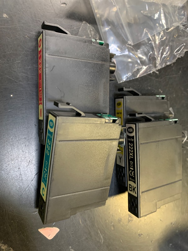 Photo 1 of 222XL Ink Cartridges Remanufactured Replacement for Epson 222 Ink Cartridges for Epson 222 XL 222XL Ink Cartridges for Epson Printer for Workforce WF-2960, XP-5200 (4 Pack)