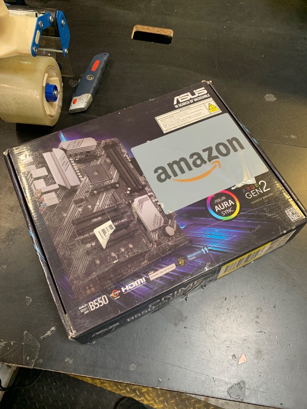 Photo 1 of ASUS Prime B550-PLUS AC-HES AMD AM4 (3rd Gen Ryzen) ATX Motherboard (Dual M.2, PCIe4.0, WIFI5, 1Gb Ethernet, SATA 6 Gbps, USB 3.2 Gen 2 Type-C, Front USB 3.2 Gen 1 Type-C and CEC Tier II Ready)