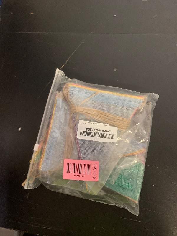 Photo 1 of 10M/32Ft Triangle Bunting Banner, 36 Pcs Cotton Fabric Flags Pennant Garlands for Birthday Party, Wedding, Baby Shower, Outdoor and Home Decorations (Pink)