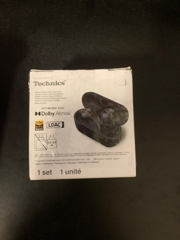 Photo 1 of Technics Reference Class Hi-Fi Wireless Earbuds, Dolby Atmos, Head Tracking, Adaptive Noise Cancelling, 3 Device Multipoint, 10-hr Battery, Wireless Charging, in Ear Headphones - EAH-AZ100-K (Black)