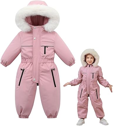 Photo 1 of Toddler Snowsuit 2T 3T 4T 5T Baby Boy Girl Winter Snow Ski Suit Clothes Hooded Jumpsuit Romper Coat Outwear