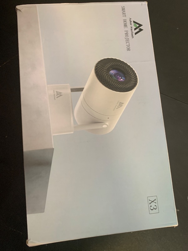 Photo 1 of [Built-in Battery] Mini Projector with Wifi and Bluetooth, Rechargeable Portable Outdoor Smart Projector with Support 4K Decoding, Electric Focus Home Theater for Phone, White