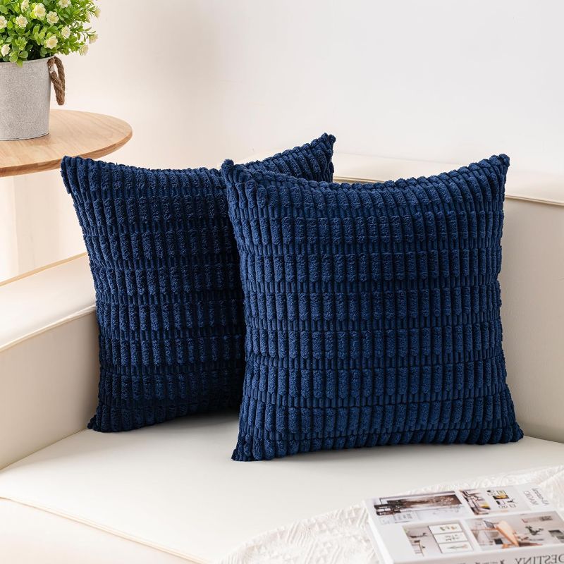 Photo 1 of 
Click to see full view





4+

8 VIDEOS
GAWAMAY Decorative Square Throw Pillow Covers 18"x18" Inch Set of 2, Super Soft Chenille Pillows Cover Fall Pillowcase for Living Room Bedroom Sofa Couch Cushion Cover Navy Blue 45x45cm (Only Covers)