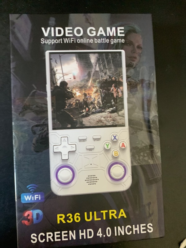 Photo 1 of Blorkbuy R36 Ultra Retro Handheld Game Console-2025 Model with 128GB, 4-Inch IPS Screen, Over 30K Games Mini Video Games Console, Supports 23 Emulators, Linux-Based Retro Gaming Console (White)