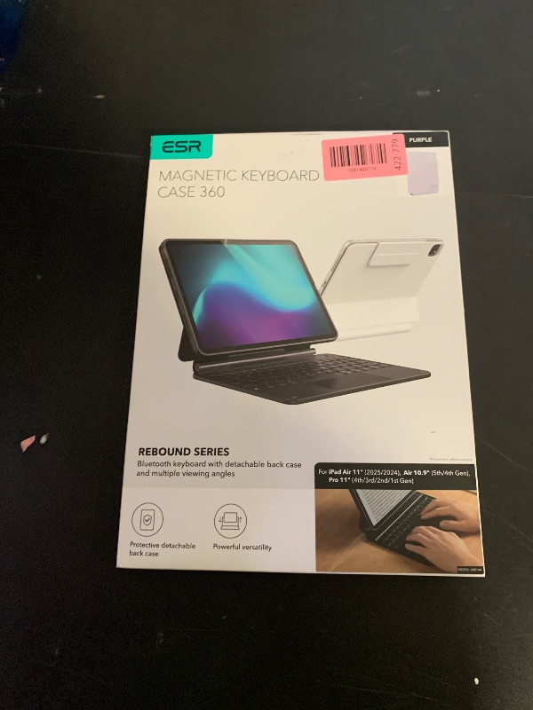 Photo 1 of ESR iPad Air 11 Inch Case with Keyboard (M3/M2, 2025/2024) & iPad Pro 11/Air 5th/4th Gen Keyboard, Easy-Set Magnetic Stand, Portrait/Raised Modes, with Removable Protective Case, Purple