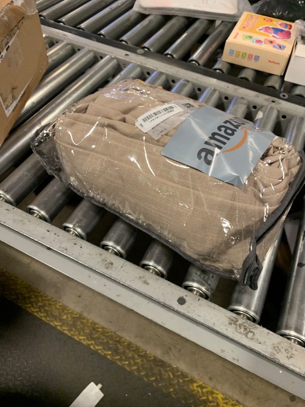 Photo 1 of Extra Long Pinch Pleated Linen 108 Inch Curtains 2 Panels Set for Living Room Bedroom Farmhouse Tan Brown Cotton Flax Back Tab Memory Shape Pinch Pleat Ceiling Floor Window Curtains 9 FT Grey Beige