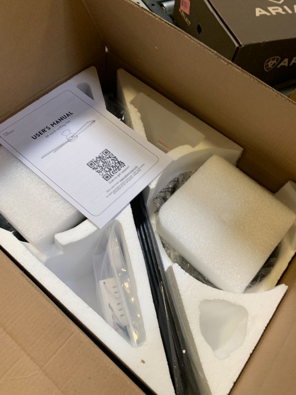 Photo 1 of 48 Inch Flush Mount Ceiling Fan no Light, Black Ceiling Fan with Remote, 6-Speeds, Quiet Reversible DC Motor, Indoor/Outdoor Ceiling Fans without Lights for Patio, Living Room, Bedroom