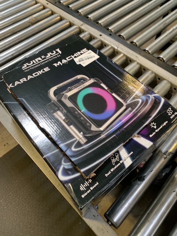 Photo 1 of Portable Karaoke Machine, with Wireless Microphones, Bluetooth Party Speaker with LED Lights, Loud Subwoofer, USB/AUX, Outdoor Karaoke Speaker for Adults & Kids, Home & Party