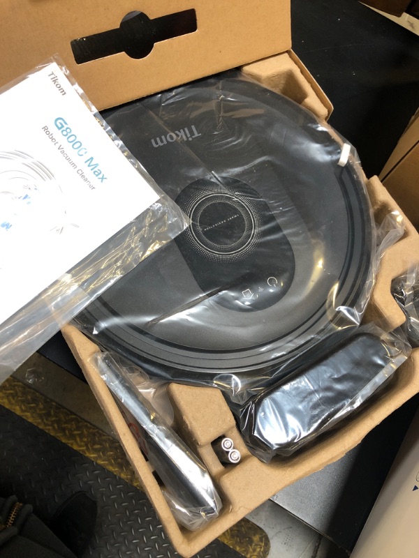 Photo 1 of Tikom Robot Vacuum and Mop Combo, 5000Pa Robotic Vacuum Cleaner, 150 Min Max, App & Remote Control, Ideal for Hard Floor, Carpet, Pet Hair, Self-Charge(G8000 Max)